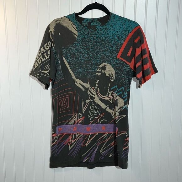 Michael Jordan Magic Johnson T-shirt Vintage Single Stitch Small Bulls Destroyed